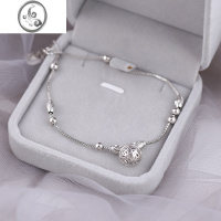 JiMi925银银脚链女铃铛脚饰小众2022年新款宫铃网红复古夏足链ins