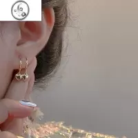 JiMiSUGAR 双层爱心耳钉ins甜酷设计感高级冷性风耳环女2022年新款潮
