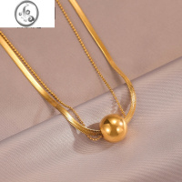 JiMi幸运圆球项链女2023年新款ins百搭饰品轻奢小众锁骨链配饰毛衣链