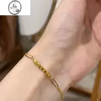 JiMi超闪碎金子手链女金高级感ins小众气质2023新款轻奢设计手饰潮