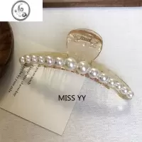 JiMi韩国ins小姐姐气质珍珠发夹抓夹后脑勺鲨鱼夹子日系发抓头饰