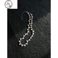 JiMiatmshop 小众设计法式不规则ins百搭项链交错小米珠优雅仙女锁骨