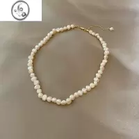 JiMi珍珠项链女夏季款复古冷淡风手饰ins小众设计感高级感时尚锁骨链