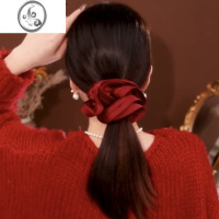 JiMi法式设计感大肠发圈ins高级感缎面头绳女简约气质2023年新款发绳