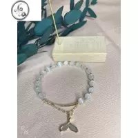 JiMi壹森新款ins风超仙鱼尾猫眼石手链女设计小众串珠 手环高级感手饰