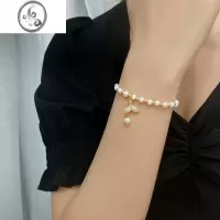 JiMi珍珠手链女冷淡风小众设计水晶鱼尾手串闺蜜森系ins潮人网红