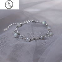 JiMi925银银骨感双层月光石手链女日韩超仙月光森林小众设计手饰ins冷