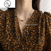 JiMiChaifu/ INS风欧美复古小众多层不锈钢珍珠项链颈链