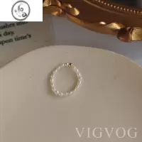 JiMi指环戒指女食指戒珍珠小珠高级感ins潮叠戴14k小众设计2020网红