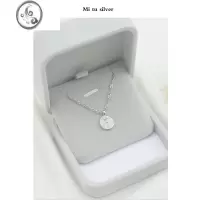 JiMi925银银玫瑰圆牌项链女轻奢ins小众设计高级感锁骨链简约气质精致
