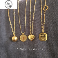 JiMi不褪色Vintage简约 包金复古女王头像金币钱币项链ins人气女