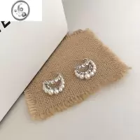 JiMiins个性设计感c型多层锆石珍珠耳环女轻奢高级感百搭耳钉小众耳饰