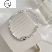 JiMi彩虹串珠微笑手链女ins潮小众设计闰蜜可爱自律精致百搭手饰配饰