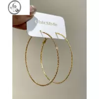 JiMi欧美ins夸张金属大圆圈圈细hoop耳环时髦潮人耳圈个性街头耳饰女