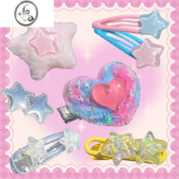 JiMi[7枚装]爱心手作毛绒发夹日系千禧y2k手作ins风少女原创设计甜