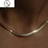 JiMiWearring 肯豆同款ins网红欧美风百搭基础款宽面扁钛钢蛇骨链女