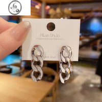 JiMi925银针简约个性冷淡风ins耳环金属链条耳钉2022新款潮嘻哈耳饰女