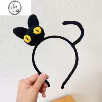 JiMi韩版手工编制黑咪发箍女洗脸化妆网红头箍ins可爱卡通发饰