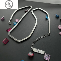 JiMi极简小众钛钢项链男女潮牌方形ins嘻哈不褪色配饰街头辣妹锁骨链