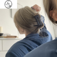 JiMi5色都要入!法式ins 暗蓝奶油透明白色奶茶棕发夹发抓鲨鱼夹韩国