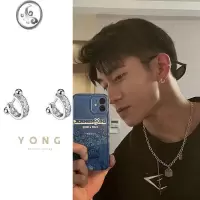 JiMi得物高级耳骨钉银针耳环男士潮流痞帅小众简约耳钉养耳女ins嘻哈
