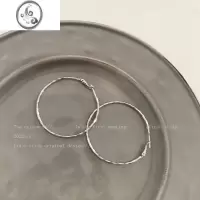 JiMi极简风~银色圆型金属耳圈女潮ins冷淡风个性百搭耳饰韩系时尚耳环