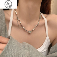 JiMi甜酷辣妹锆石项链锁骨链女2023新款潮轻奢小众ins冷淡风配饰高级