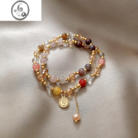 JiMi双层仿玉髓串珠手链女ins小众设计感高级轻奢手串百搭时尚手饰