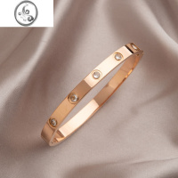 JiMi玫瑰金钛钢时尚手镯女士ins轻奢小众设计高级感不掉色闺蜜手环