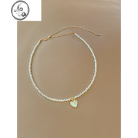 JiMi爱心吊坠项链女轻奢小众设计感高级颈链ins冷淡风珍珠锁骨链