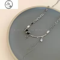 JiMi钛钢链条十字星芒项链女高级设计感小众毛衣链ins嘻哈潮酷卫衣链