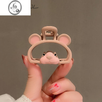 JiMi粉色小熊后脑勺抓夹女2021新款网红发饰ins潮可爱韩式气质发夹