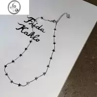 JiMi不掉色~银色星星做旧复古ins项链银欲夏百搭高级质感星星锁骨链