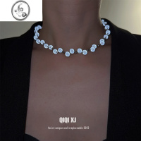 JiMi小众设计感波浪串珠夜光珠珍珠项链轻奢ins冷淡风网红甜酷锁骨链