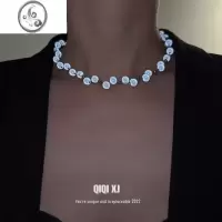 JiMi小众设计感波浪串珠夜光珠珍珠项链轻奢ins冷淡风网红甜酷锁骨链