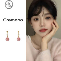 JiMi温柔可爱甜美草莓晶耳夹女2023新款简约气质无耳洞蚊香盘学生耳饰