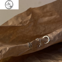 JiMi[楼哈哈]高级感耳夹无耳洞2021女银色麻花ins冷淡风三件套耳骨夹