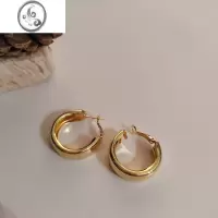 JiMi银针欧美C型耳环金属几何圆圈网红气质新款耳坠简约个性耳夹女