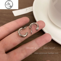 JiMi高级感轻奢金属圆圈耳环2023年新款潮气质蚊香盘耳夹女无耳洞耳圈