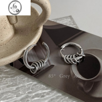 JiMi2023年新款潮圆圈圈耳环女秋季ins冷淡风耳圈耳夹无耳洞钛钢耳饰