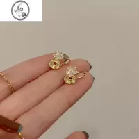 JiMi可爱花朵耳夹无耳洞女新款小众设计感独特复古精致蚊香盘小巧耳饰