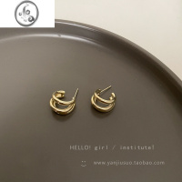 JiMi轻奢高级感金属圆圈耳环蚊香盘耳夹无耳洞女小众设计感简约耳圈