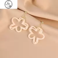 JiMi镂空白色花朵耳环超仙法式甜美复古气质温柔耳饰蚊香盘无耳洞耳夹