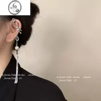 JiMi新中式耳挂流苏竹节无耳洞甜酷绿色串珠耳夹女高级感古风汉服夏天