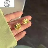 JiMi气质栀子花耳夹无耳洞女2023年新款潮小众设计高级感轻奢百搭耳饰
