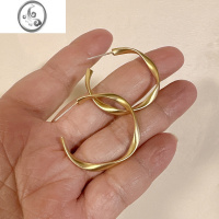 JiMi大圆圈圈蚊香盘耳夹2023新潮耳环银银小众设计感高级素耳圈冷性风