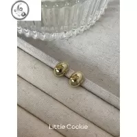 JiMi光面超亮 韩国金银豆豆耳钉耳环女耳夹高级感小众设计感简约金属