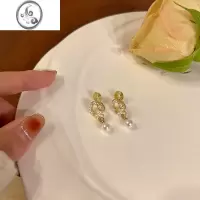 JiMi蚊香盘珍珠耳夹无耳洞女小众设计感港风气质蝴蝶森系轻奢高级耳饰