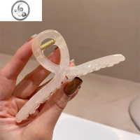 JiMi韩国东大门银色抓夹棕色绿色法式优雅鲨鱼夹简约网红ins盘发夹