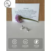 JiMi999足银星星耳钉女银银耳环高级感耳夹耳骨钉养耳洞睡觉免摘耳饰